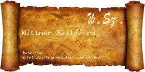 Wittner Szilárd névjegykártya