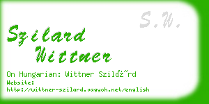 szilard wittner business card